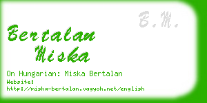 bertalan miska business card